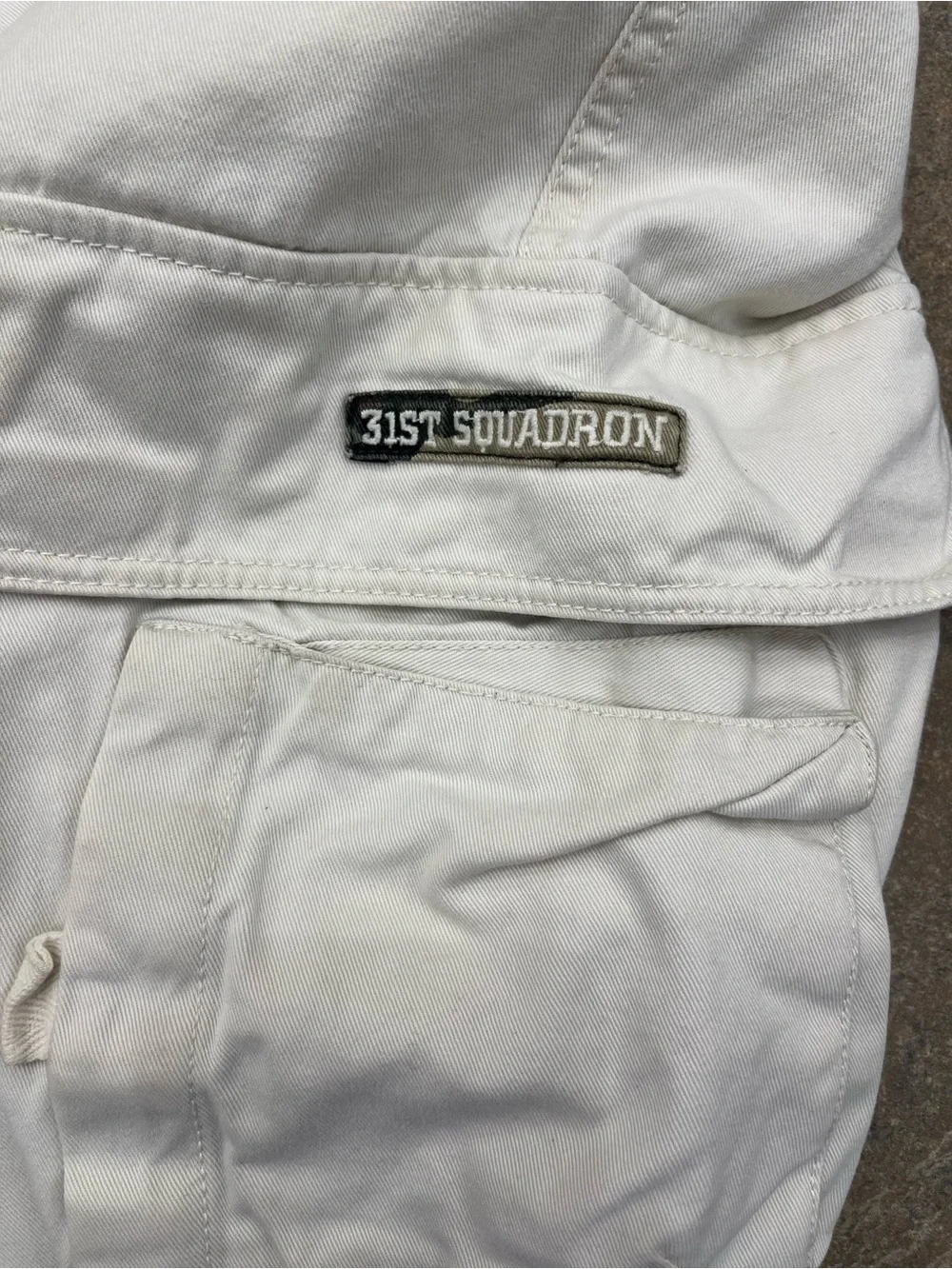 Bugle Boy White Cargo Pants with Multiple Pockets
